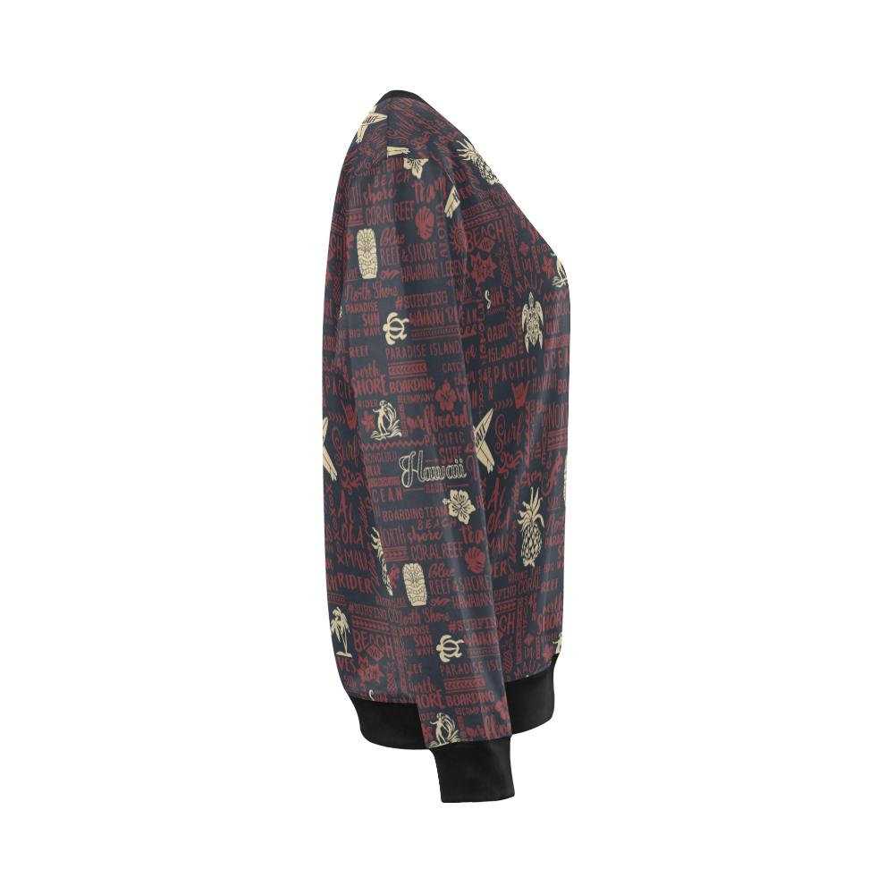 Hawaiian Themed Pattern Print Design H017 Women Long Sleeve Sweatshirt-JorJune