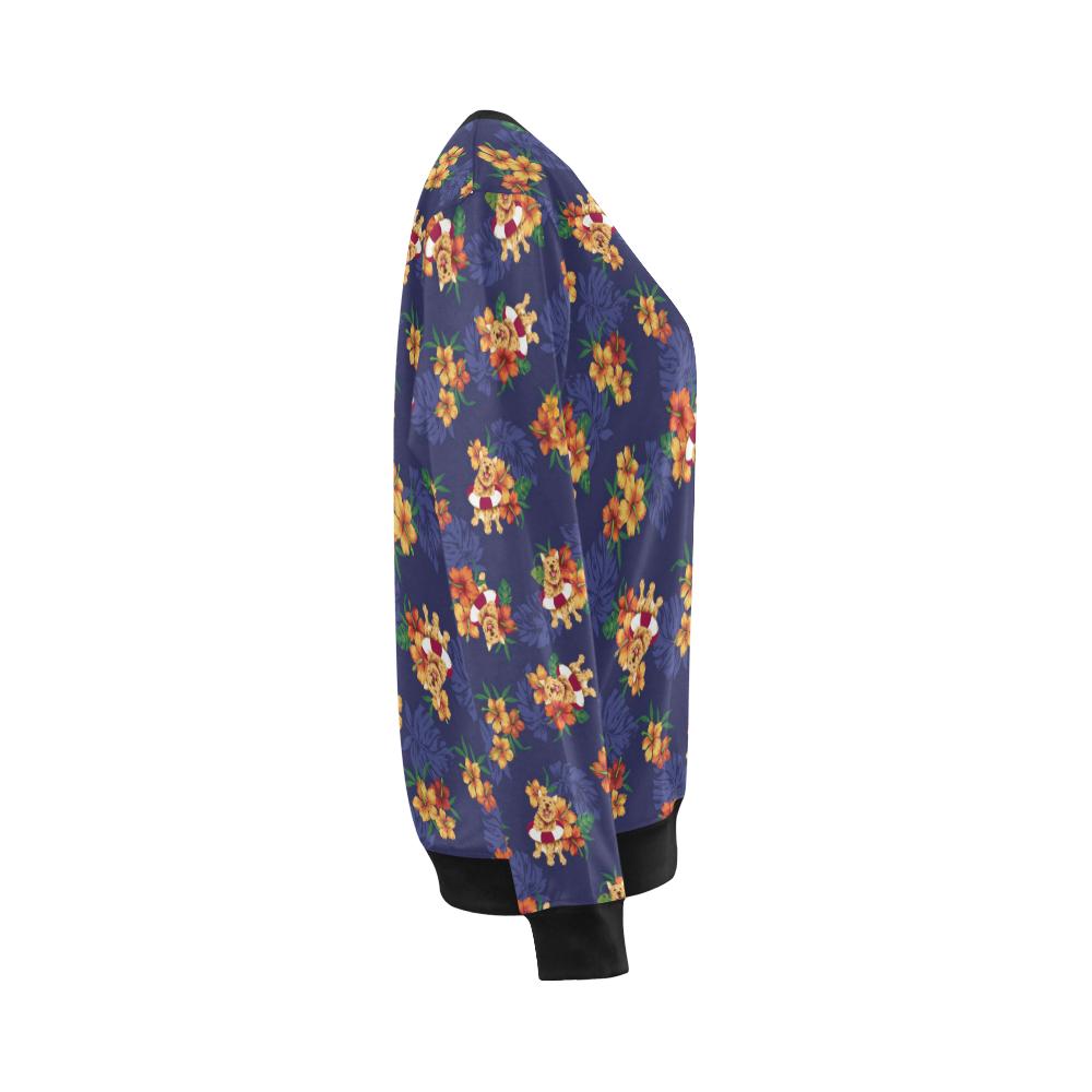 Hawaiian Themed Pattern Print Design H02 Women Long Sleeve Sweatshirt-JorJune