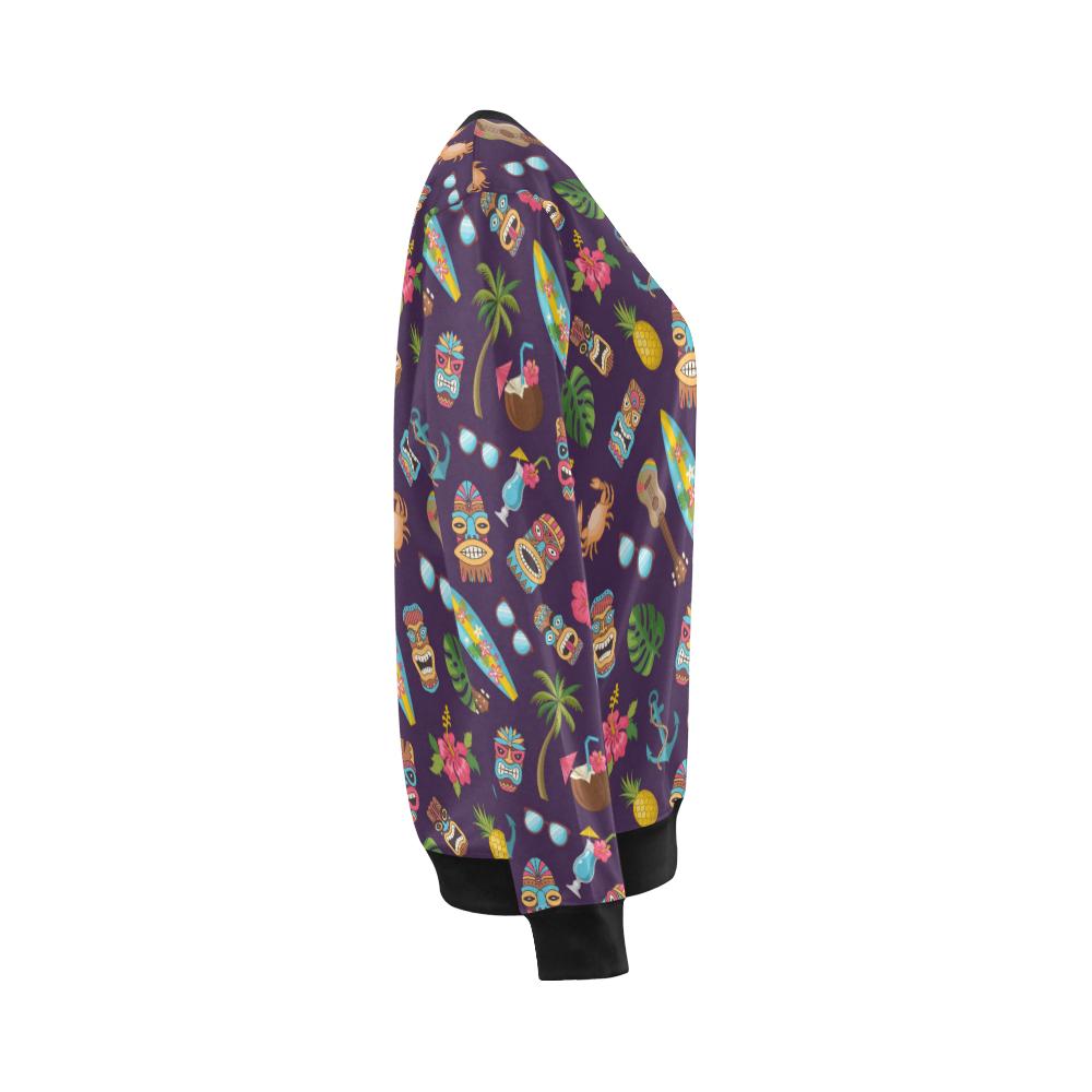 Hawaiian Themed Pattern Print Design H024 Women Long Sleeve Sweatshirt-JorJune