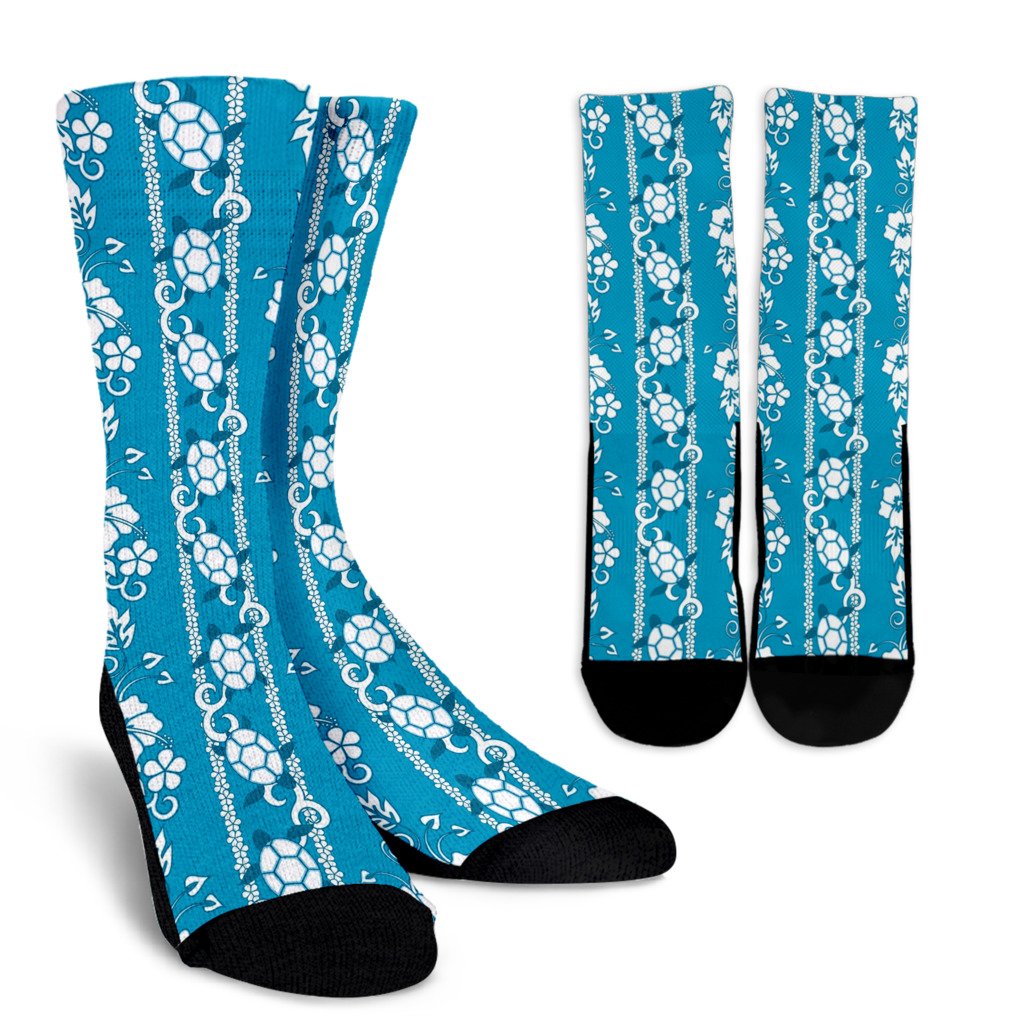 Hawaiian Themed Pattern Print Design H025 Crew Socks-JORJUNE.COM