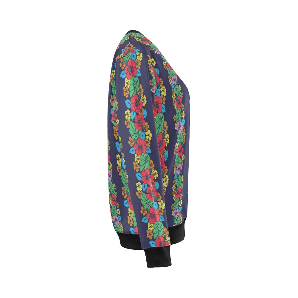 Hawaiian Themed Pattern Print Design H03 Women Long Sleeve Sweatshirt-JorJune