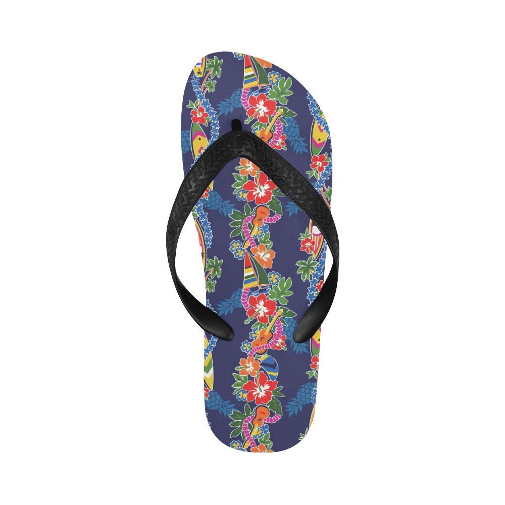 Hawaiian Themed Pattern Print Design H04 Flip Flops-JorJune