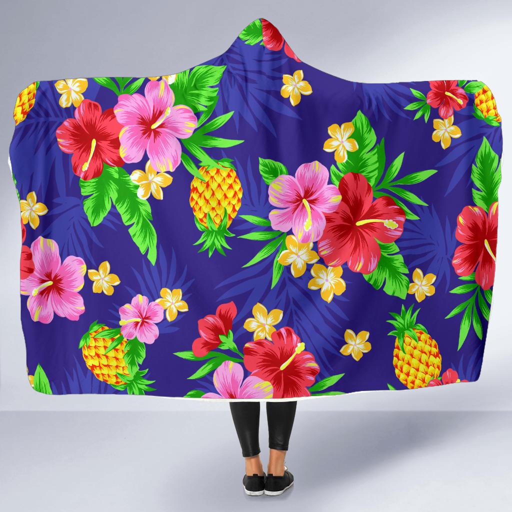 Hawaiian Themed Pattern Print Design H05 Hooded Blanket-JORJUNE.COM