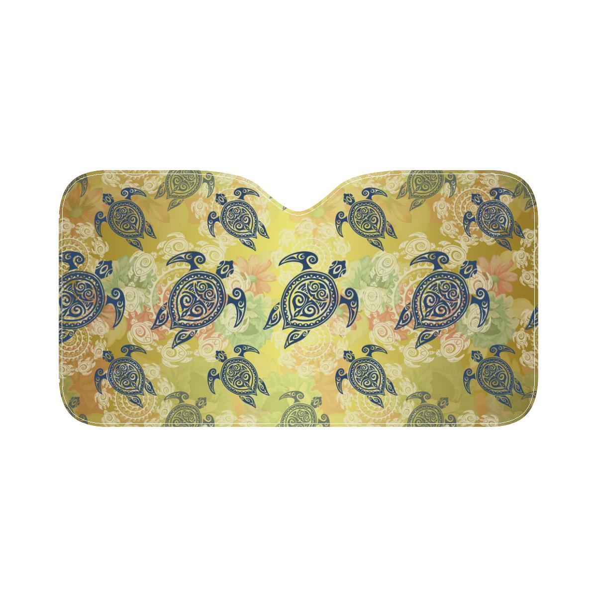 Hawaiian Turtle Tribal Design Print Car Sun Shade-JorJune