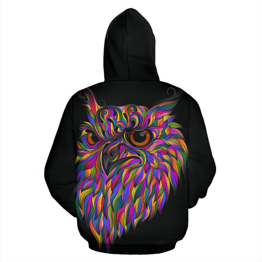 Head Owl Colorful Art All Over Print Hoodie
