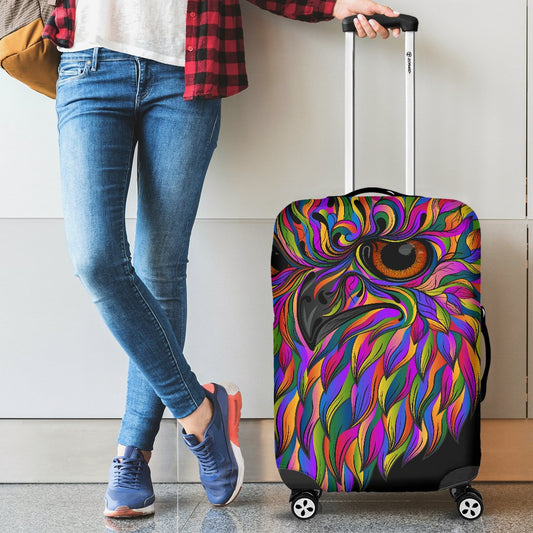 Head Owl Colorful Art Luggage Cover Protector