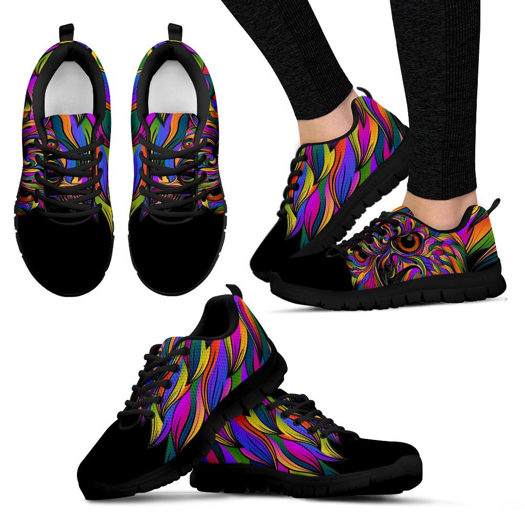 Head Owl Colorful Art Women Sneakers