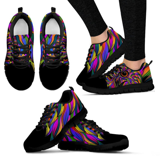 Head Owl Colorful Art Women Sneakers