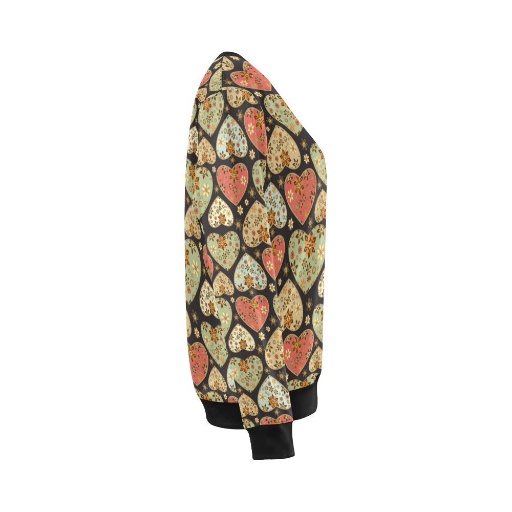 Heart Boho Pattern Print Design HE04 Women Long Sleeve Sweatshirt-JorJune
