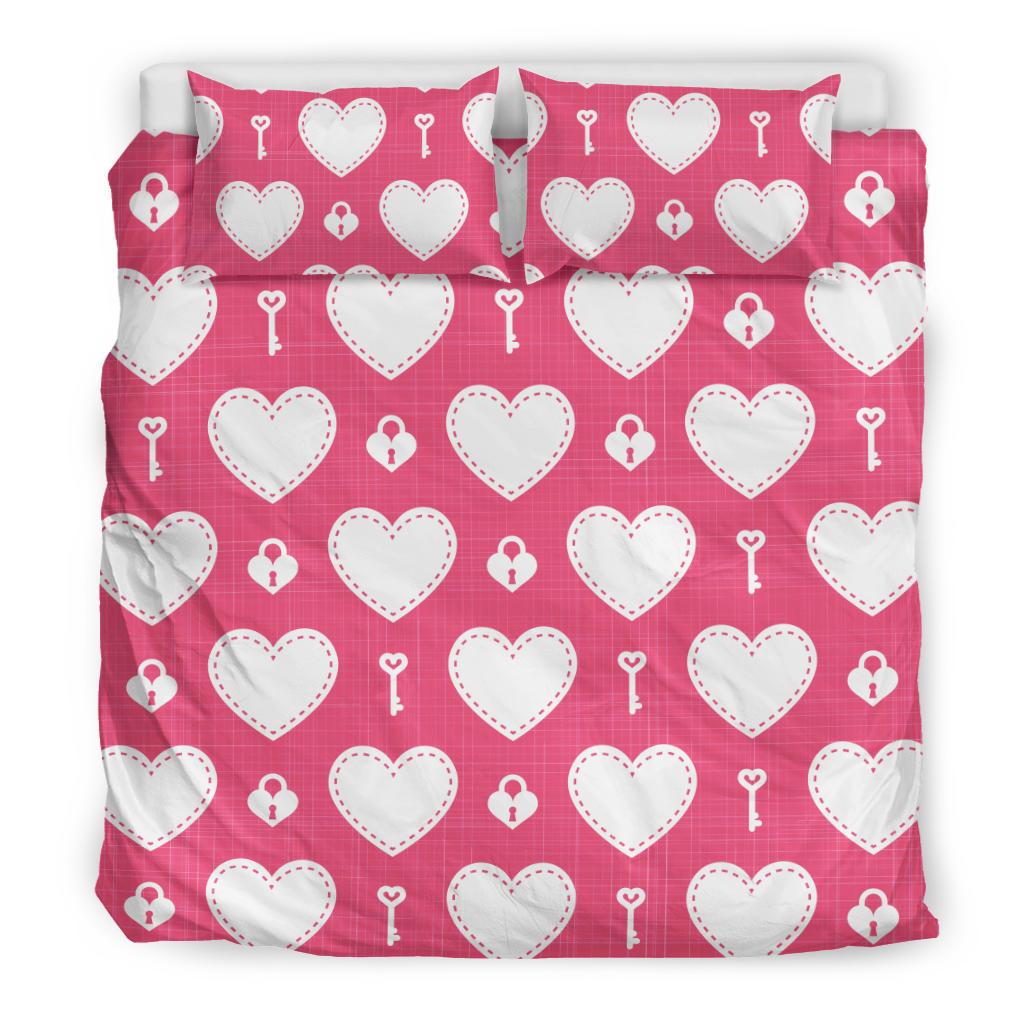 Heart Key Pattern Print Design HE09 Duvet Cover Bedding Set-JORJUNE.COM