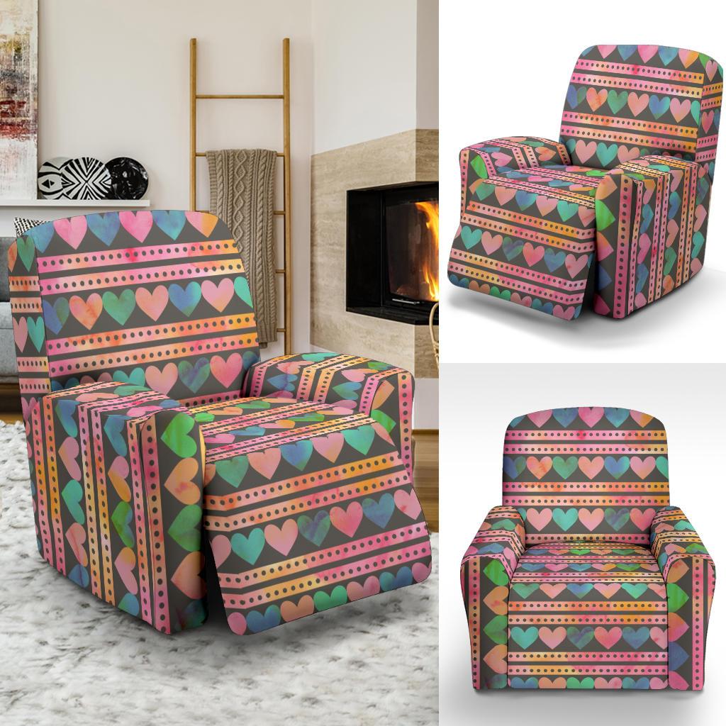 Heart Pattern Print Design HE010 Recliner Slipcover-JORJUNE.COM