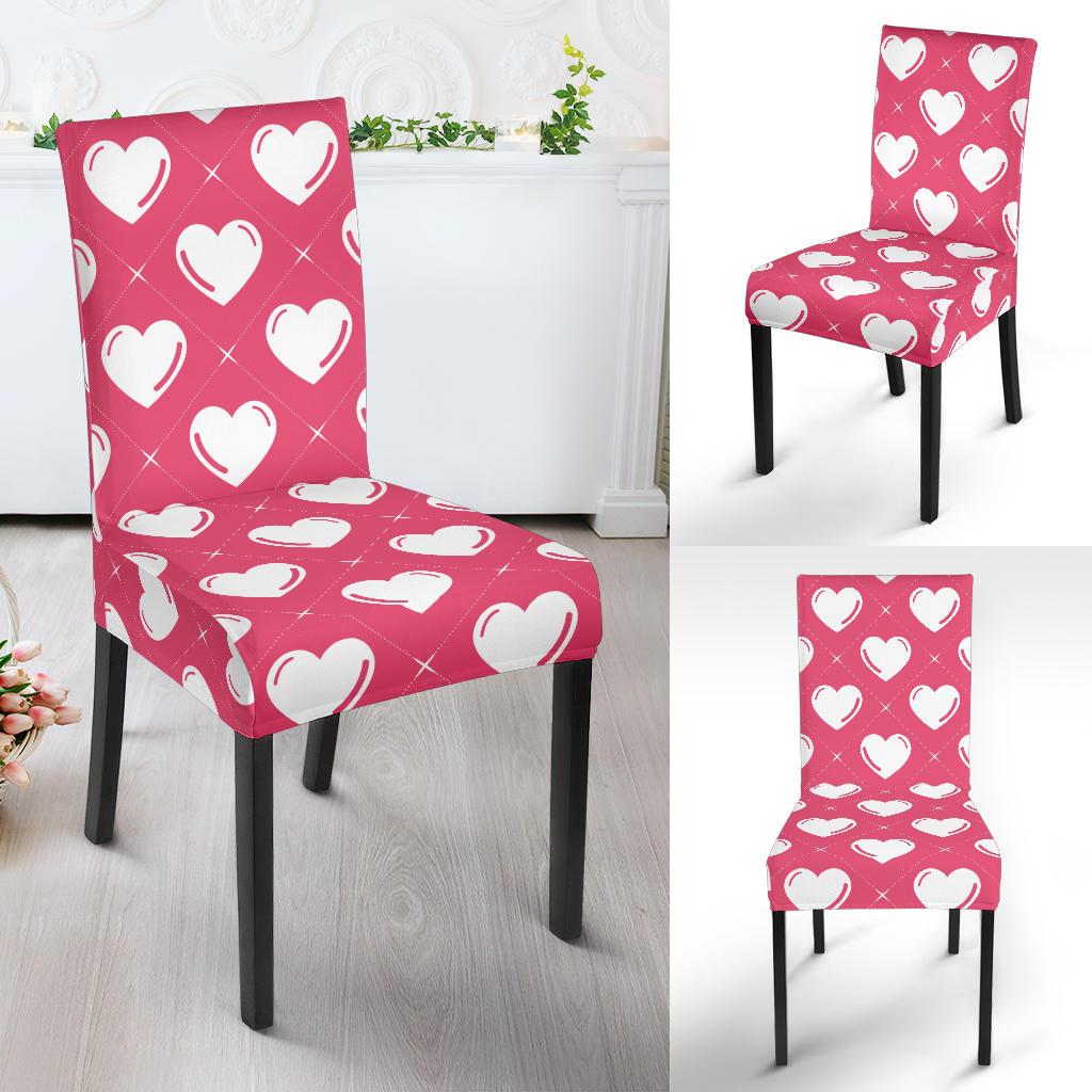 Heart Pattern Print Design HE07 Dining Chair Slipcover-JORJUNE.COM