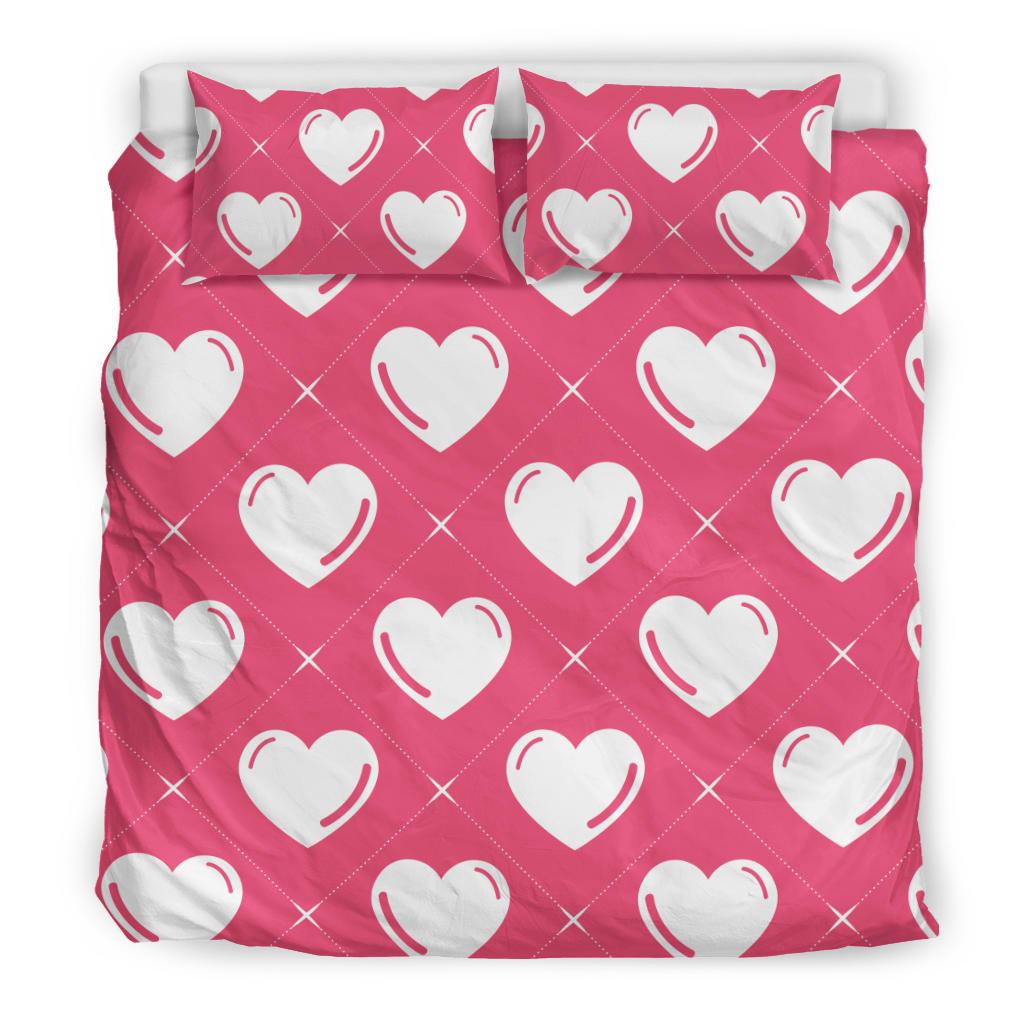 Heart Pattern Print Design HE07 Duvet Cover Bedding Set-JORJUNE.COM