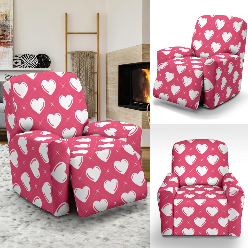 Heart Pattern Print Design HE07 Recliner Slipcover-JORJUNE.COM