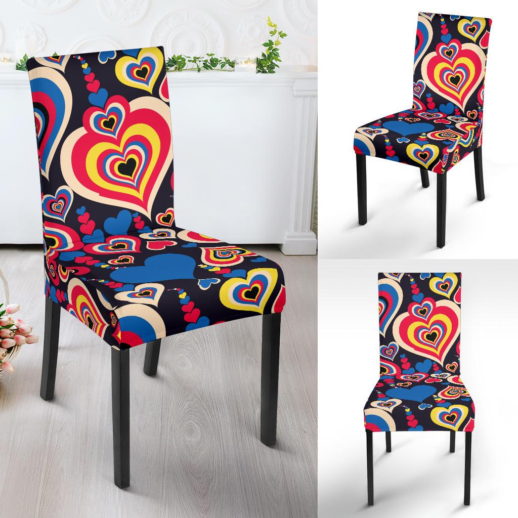 Heart Pattern Print Design HE08 Dining Chair Slipcover-JORJUNE.COM