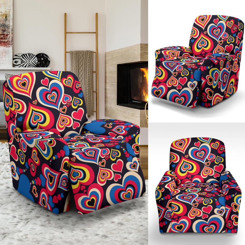 Heart Pattern Print Design HE08 Recliner Slipcover-JORJUNE.COM