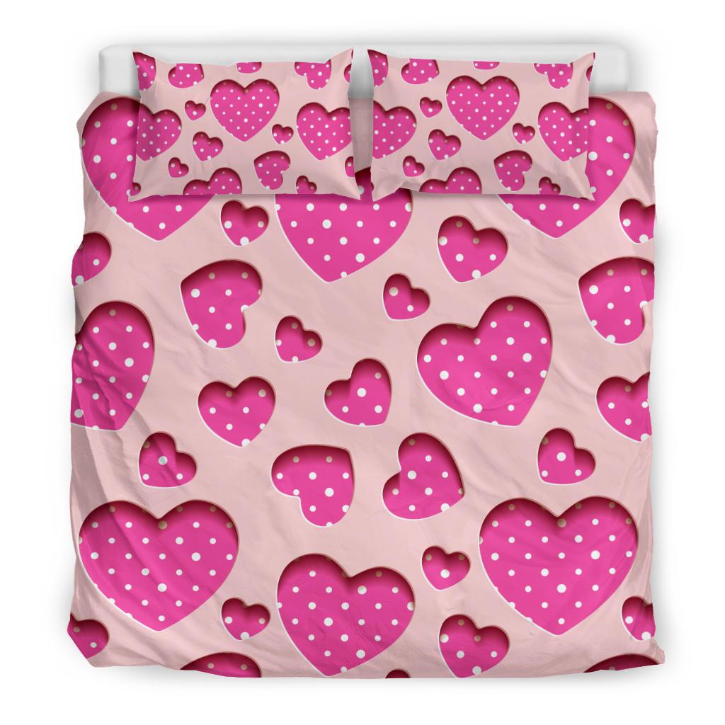 Heart Pink Pattern Print Design HE06 Duvet Cover Bedding Set-JORJUNE.COM