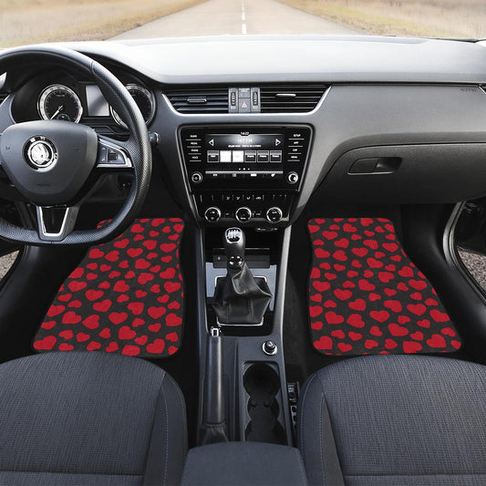 Heart Red Pattern Print Design HE01 Car Floor Mats-JorJune