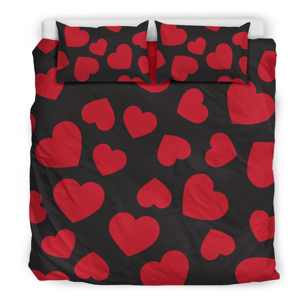 Heart Red Pattern Print Design HE01 Duvet Cover Bedding Set-JORJUNE.COM