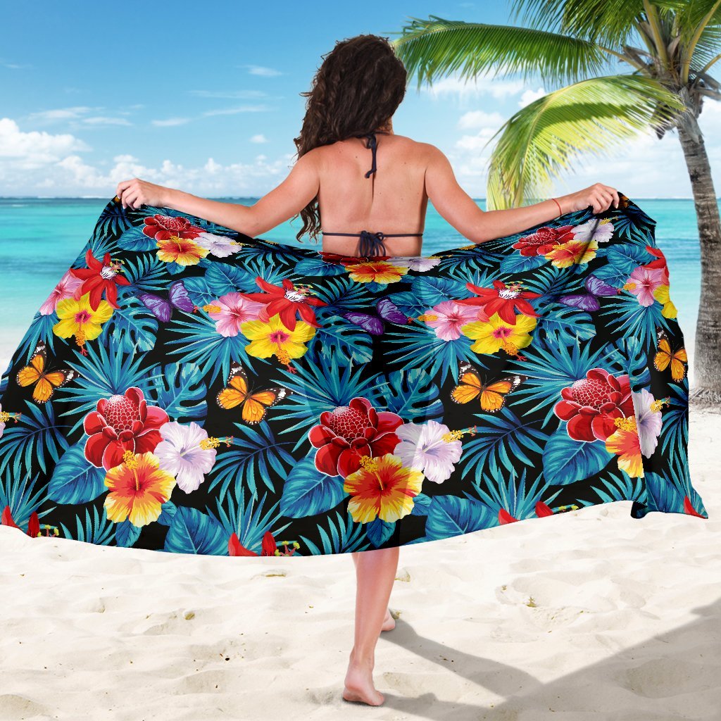Hibiscus Butterfly Hawaiian Flower Beach Sarong Pareo Wrap