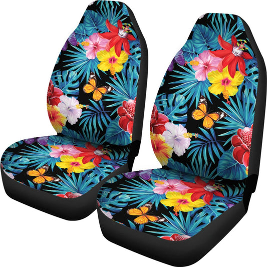 Hibiscus Butterfly Hawaiian Flower Universal Fit Car Seat Covers