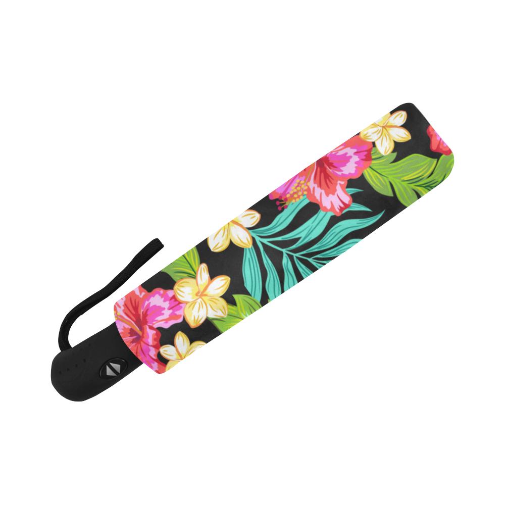 Hibiscus Colorful Hawaiian Flower Automatic Foldable Umbrella