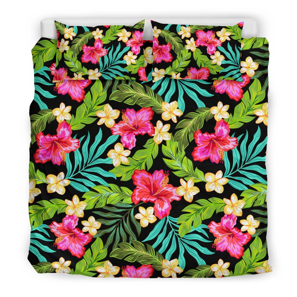 Hibiscus Colorful Hawaiian Flower Duvet Cover Bedding Set