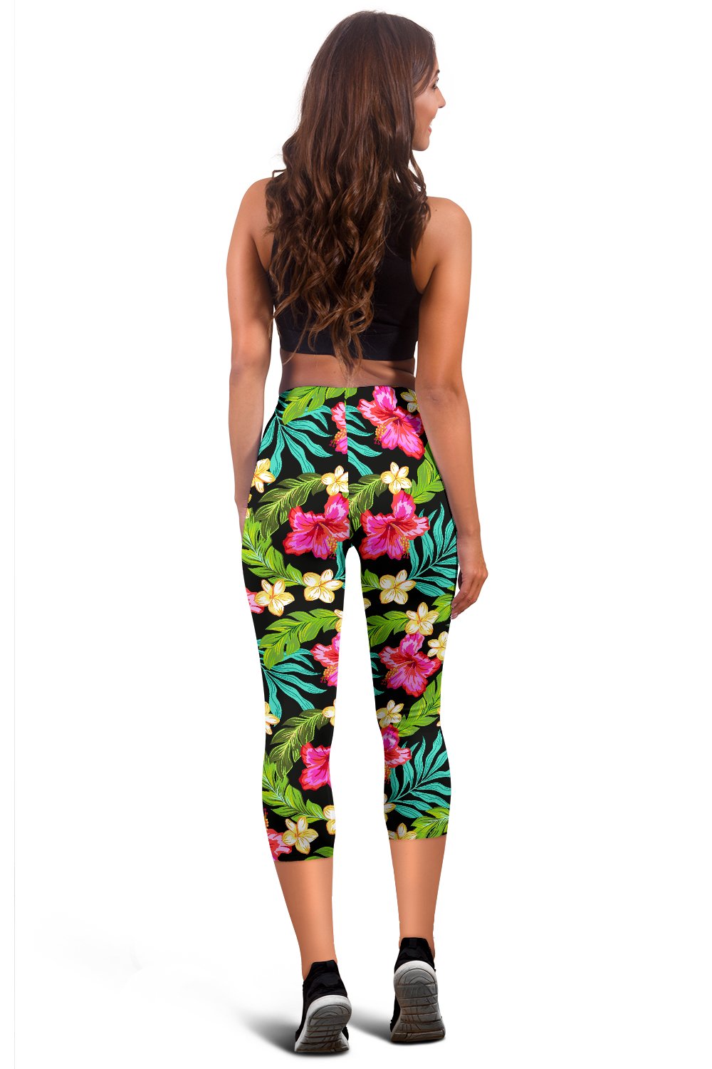 Hibiscus Colorful Hawaiian Flower Women Capris