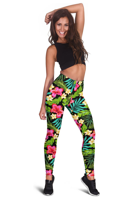 Hibiscus Colorful Hawaiian Flower Women Leggings