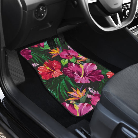 Floral Hibiscus Hawaiian tropical flower Car Floor Mats