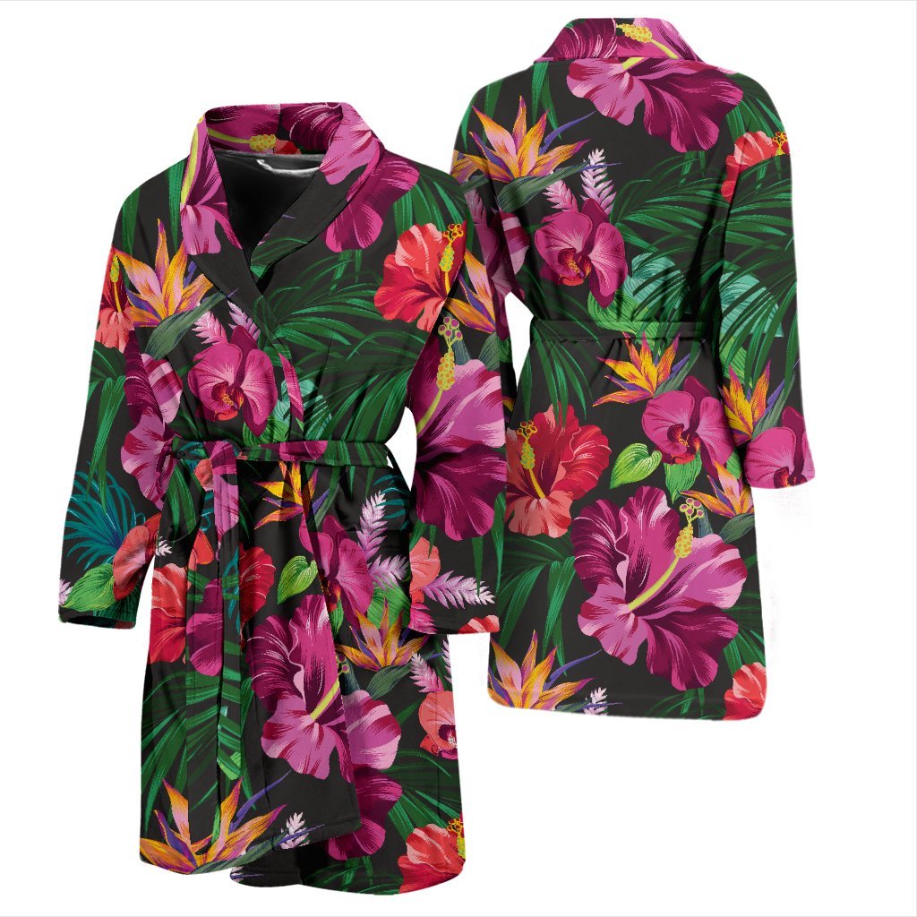 Hawaiian Flower Hibiscus Tropical Men Bath Robe