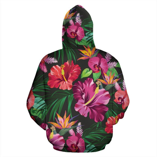 Floral Hibiscus Hawaiian tropical flower Pullover Hoodie