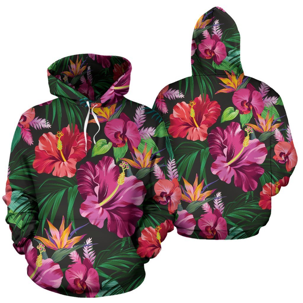 Floral Hibiscus Hawaiian tropical flower Pullover Hoodie