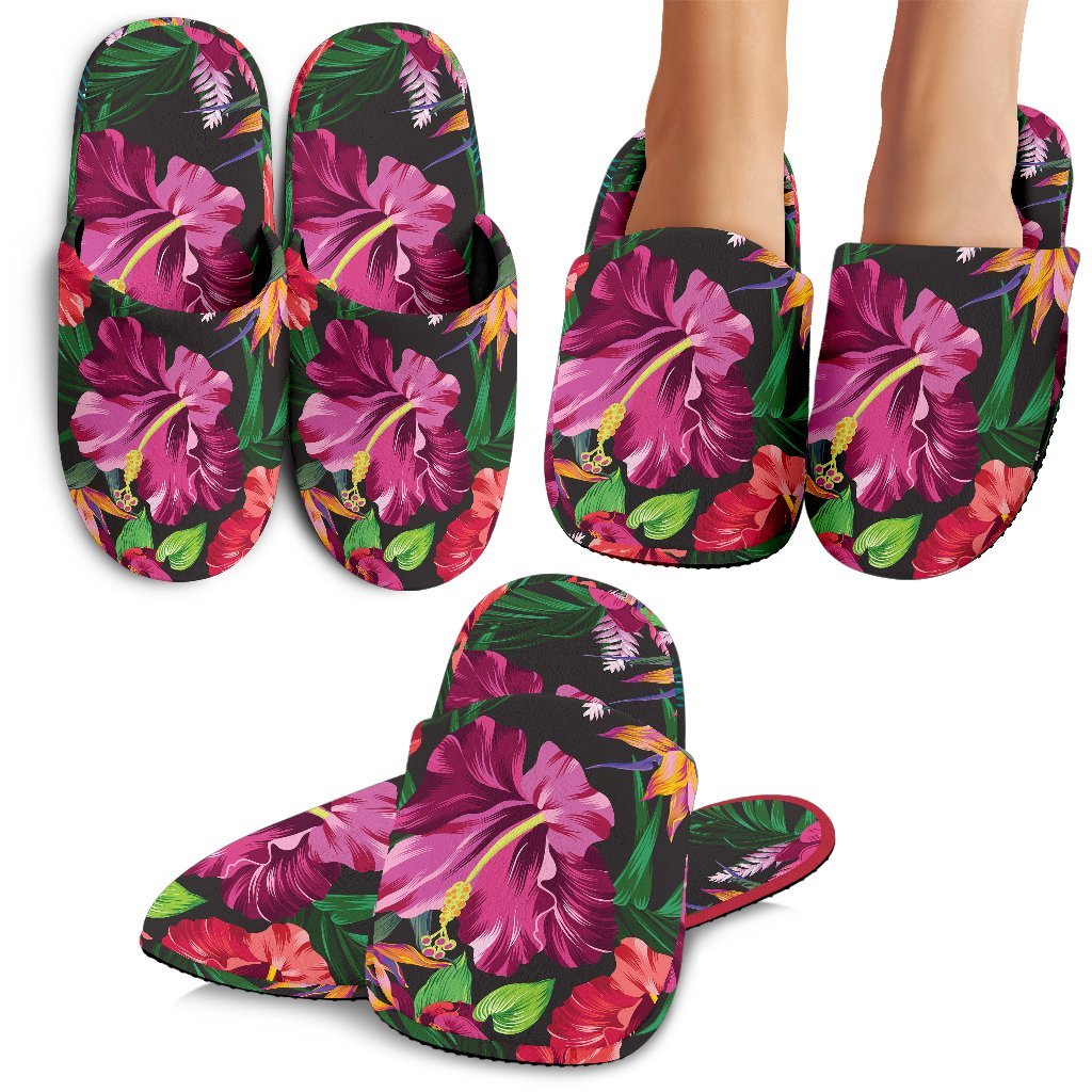 Hawaiian Flower Hibiscus Tropical Slippers
