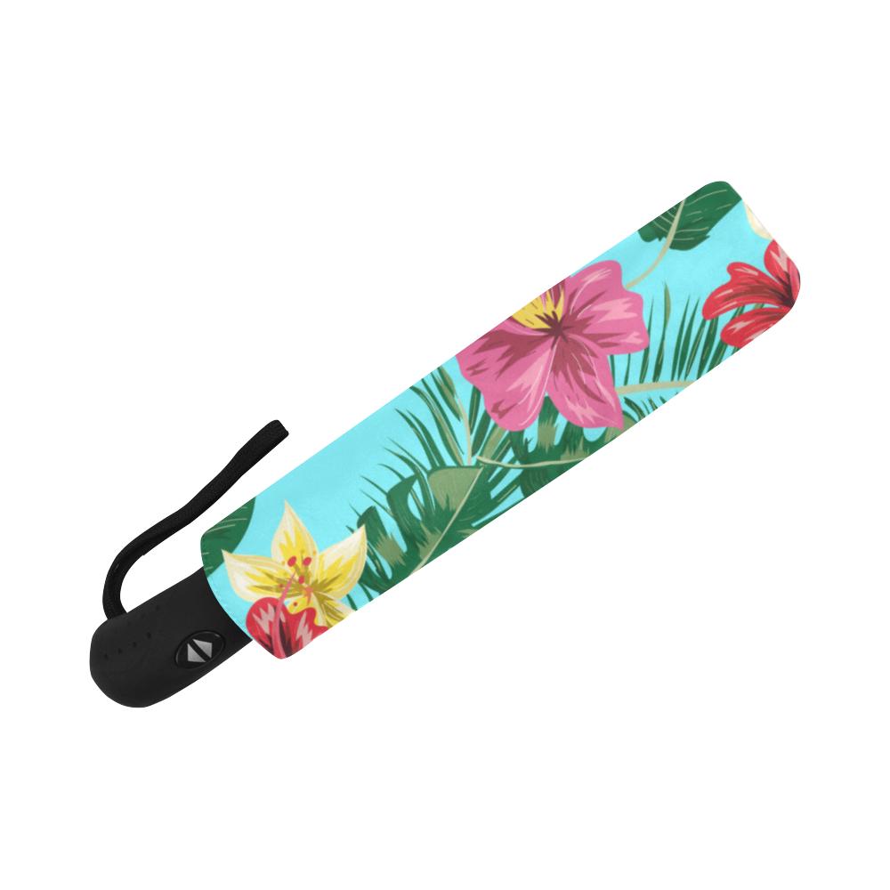 Hibiscus Hawaiian Flower Automatic Foldable Umbrella