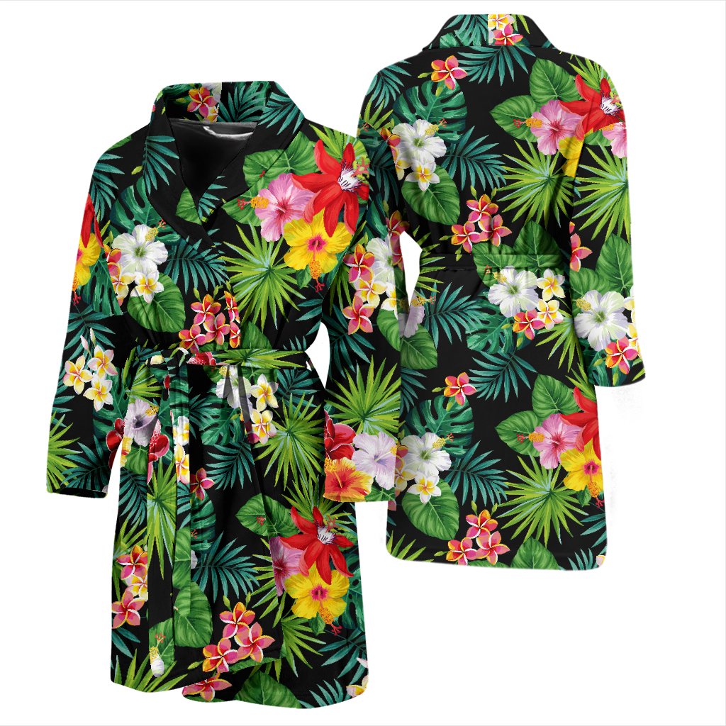 Hibiscus Hawaiian Flower Tropical Men Bath Robe