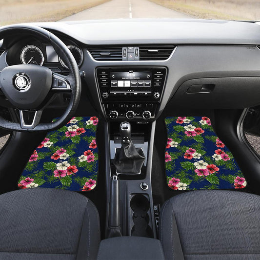 Hibiscus Pattern Print Design HB028 Car Floor Mats-JorJune
