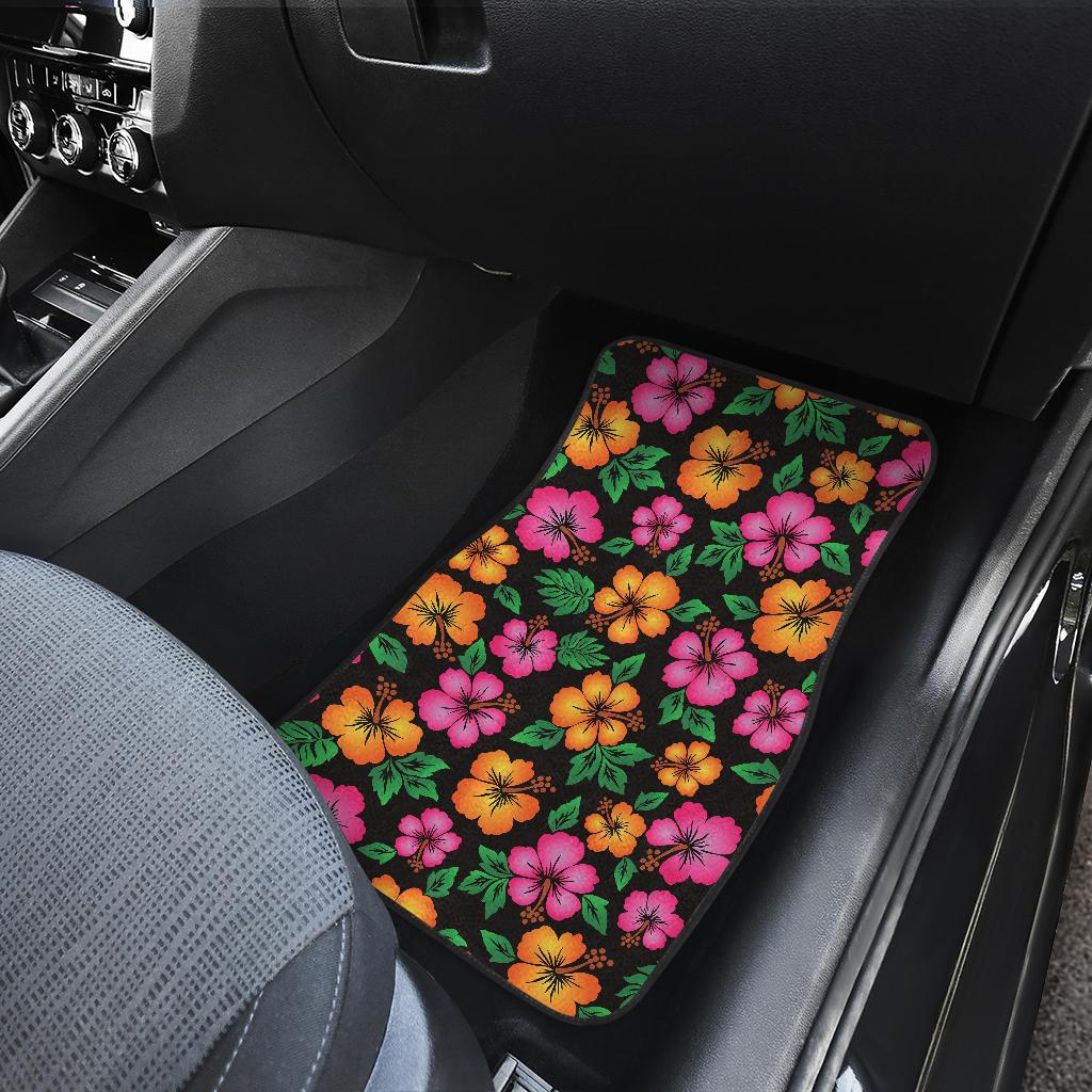 Hibiscus Pattern Print Design HB029 Car Floor Mats-JorJune
