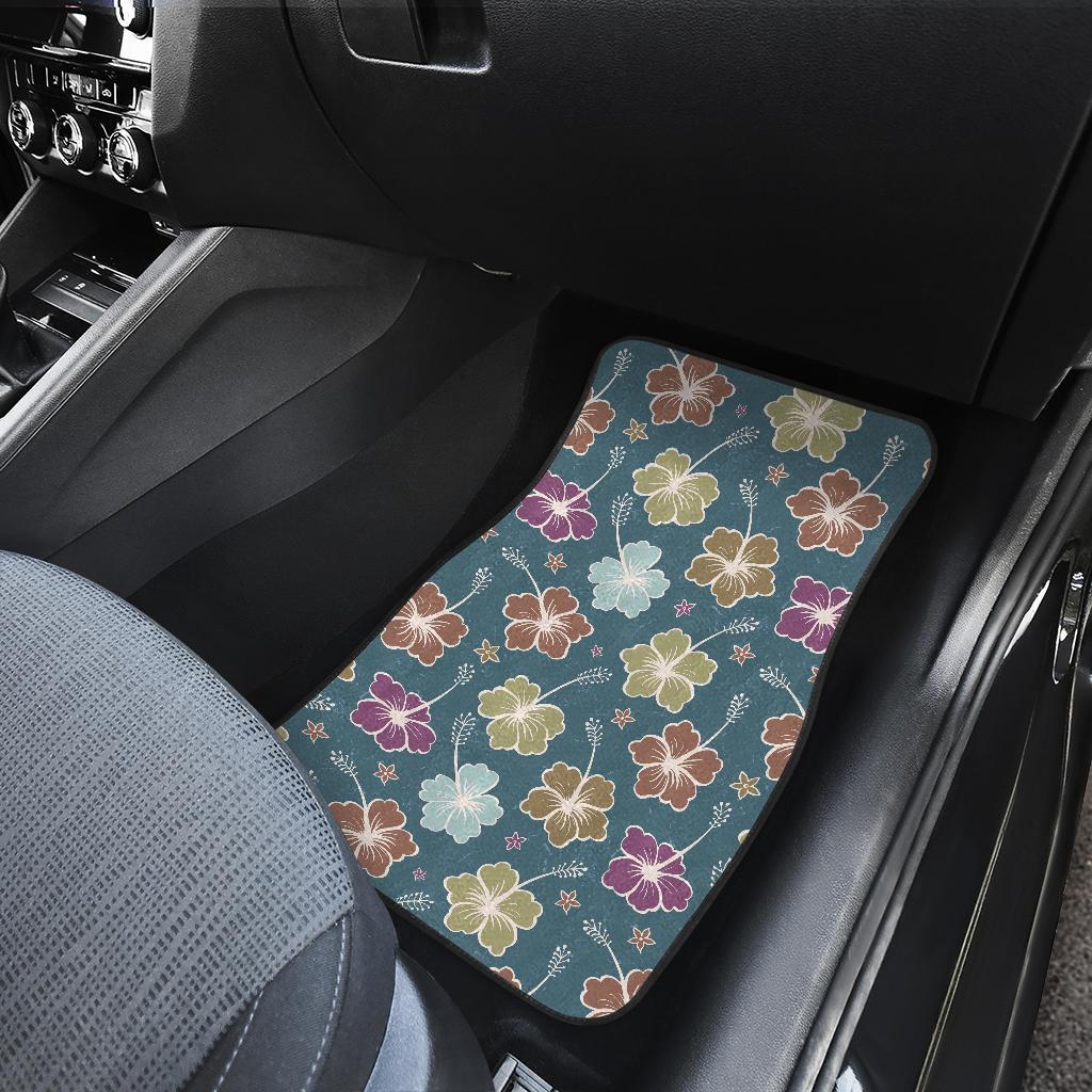Hibiscus Pattern Print Design HB033 Car Floor Mats-JorJune