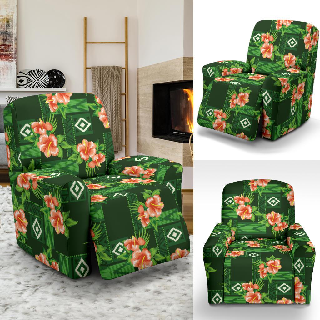 Hibiscus Pattern Print Design HB05 Recliner Slipcover-JORJUNE.COM