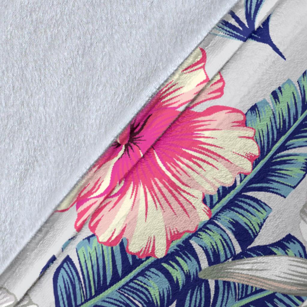 Hibiscus Print Fleece Blanket