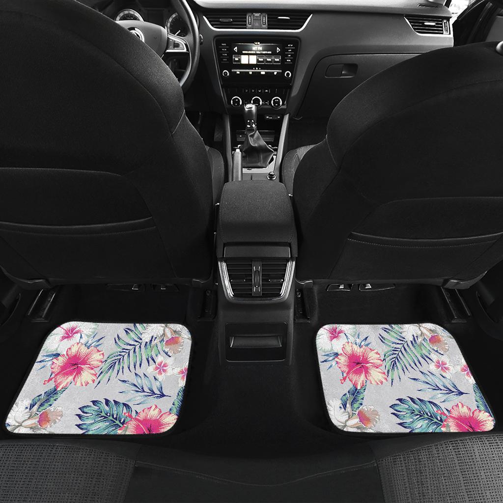 Hibiscus Print Front and Back Car Floor Mats