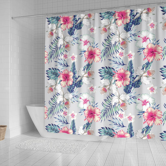 Hibiscus Print Shower Curtain