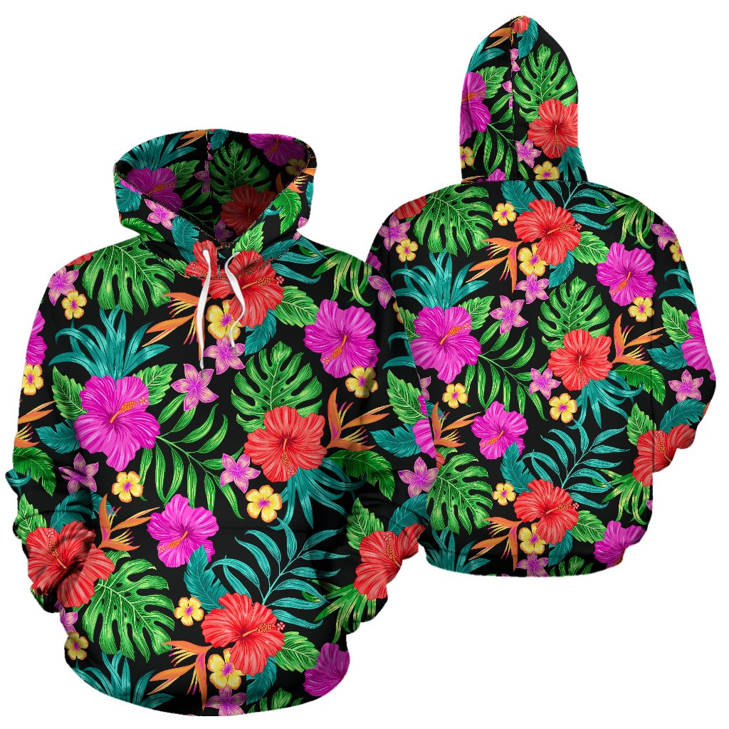 Hibiscus Red Hawaiian Flower All Over Print Hoodie
