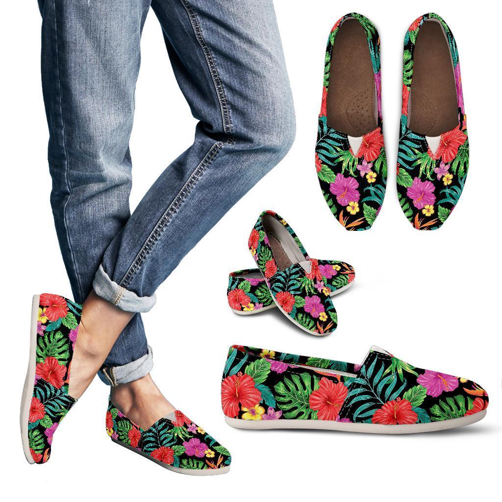 Hibiscus Red Hawaiian Flower Women Casual Shoes-JorJune.com