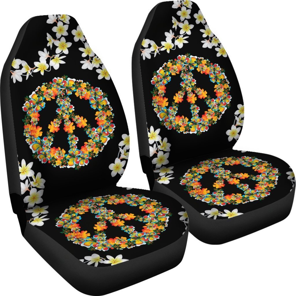 Hippie Hibiscus Hawaiian tropical flower Universal Fit Car Seat Covers
