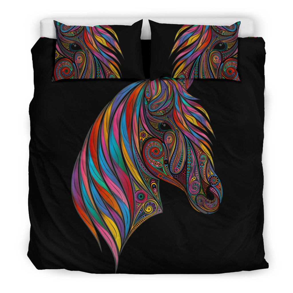 Horse Colorful Duvet Cover Bedding Set