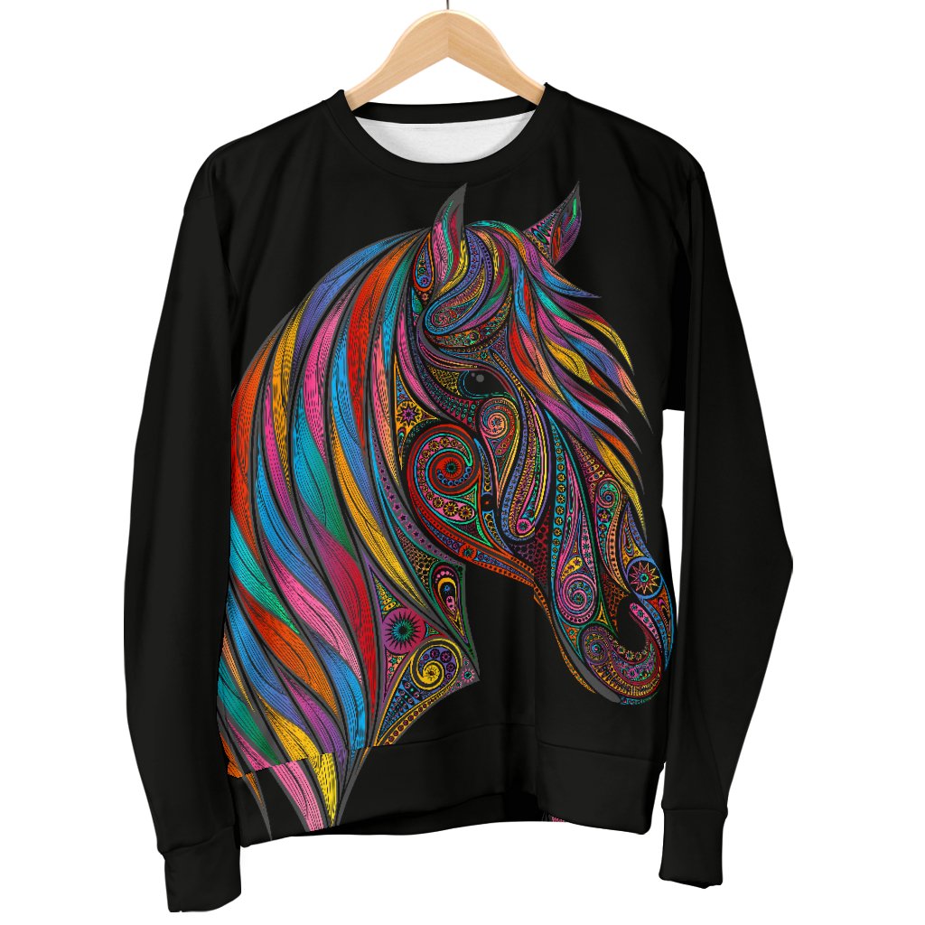 Horse Colorful Women Crewneck Sweatshirt