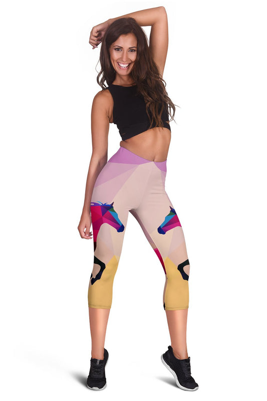 Horse Design Colorful Women Capris