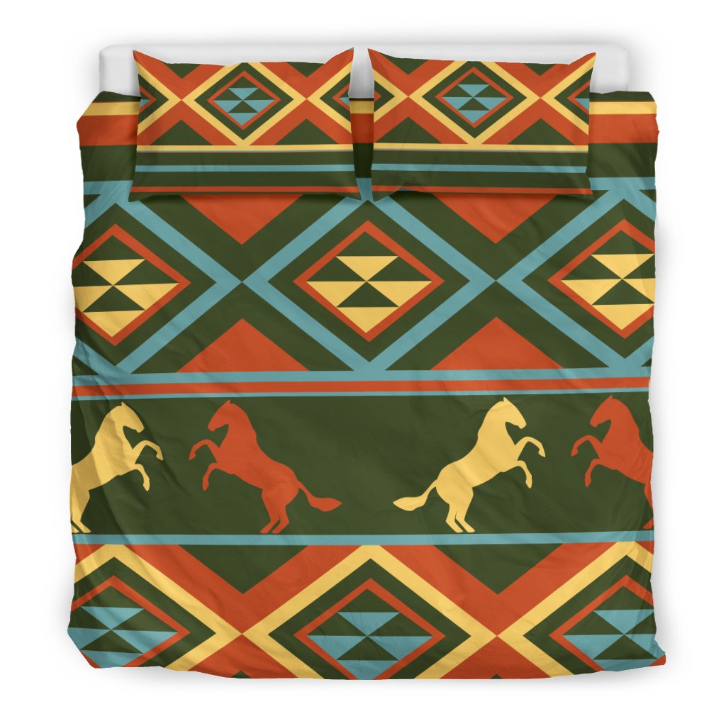Horse Western Pattern Duvet Cover Bedding Set